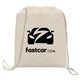 aerial view a natural 2309 java - 5 oz cotton drawstring backpack, image 1 of 4