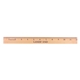 aerial view a wood 12 clear lacquer wood ruler - english scale, image 1 of 3