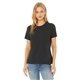 aerial view a dark grey bella + canvas ladies relaxed jersey short - sleeve t - shirt - all, image 1 of 6