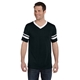 aerial view a black/ white augusta sportswear adult sleeve stripe jersey - all, image 1 of 3