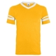 aerial view a gold/ white augusta sportswear adult sleeve stripe jersey - all, image 1 of 5