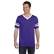 aerial view a purple/ white augusta sportswear adult sleeve stripe jersey - all, image 1 of 3