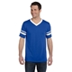 aerial view a royal/ white augusta sportswear adult sleeve stripe jersey - all, image 1 of 3