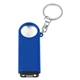aerial view a blue magnifier and led light key chain, image 1 of 3