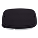 aerial view a black recycled 2- section lunch container, image 1 of 2