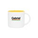 aerial view a matte white/yellow 14 oz minolo mug - matte white - yellow, image 1 of 4