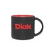 aerial view a matte black/red 14 oz minolo mug - matte black red, image 1 of 5