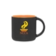 aerial view a matte black/orange 14 oz minolo mug - matte black orange, image 1 of 5