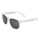 aerial view a white single tone matte plastic sunglasses, image 1 of 4