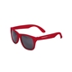 aerial view a red single tone matte plastic sunglasses, image 1 of 2