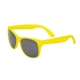 aerial view a yellow single tone matte plastic sunglasses, image 1 of 4