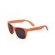aerial view a orange single tone matte plastic sunglasses, image 1 of 2