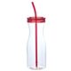 aerial view a red 35 oz carafe style tumbler, image 1 of 3