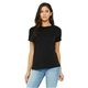 aerial view a black bella + canvas ladies relaxed jersey short - sleeve t - shirt - all, image 1 of 5