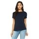 aerial view a navy bella + canvas ladies relaxed jersey short - sleeve t - shirt - all, image 1 of 5