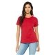 aerial view a red bella + canvas ladies relaxed jersey short - sleeve t - shirt - all, image 1 of 5