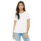 aerial view a white bella + canvas ladies relaxed jersey short - sleeve t - shirt - all, image 1 of 5