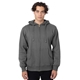 aerial view a charcoal econscious unisex heritage full - zip hooded sweatshirt - all, image 1 of 4