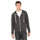 aerial view a char-black trib bella + canvas unisex triblend sponge fleece full - zip hoodie - all, image 1 of 5