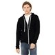 aerial view a solid black trblnd bella + canvas unisex triblend sponge fleece full - zip hoodie - all, image 1 of 4