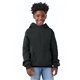 aerial view a black champion youth powerblend(r) pullover hooded sweatshirt - all, image 1 of 5