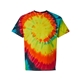 aerial view a illusion dyenomite - multi - color spiral tie - dyed t - shirt - colors, image 1 of 4