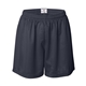 aerial view a navy badger - womens pro mesh 5 shorts with solid liner, image 1 of 3