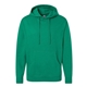 aerial view a kelly green heather independent trading co. - unisex midweight hooded sweatshirt, image 1 of 3