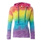 aerial view a rainbow stripe mv sport - womens courtney burnout v - notch hooded sweatshirt - colors, image 1 of 3