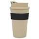 aerial view a natural tumbler & black band 16 oz harvest travel tumbler, image 1 of 2