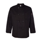 aerial view a black chef designs - black traditional chef coat, image 1 of 4