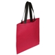 aerial view a burgundy non woven multi color recycle portrait shopping bag 13.5 x 14, image 1 of 2