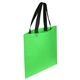 aerial view a lime green non woven multi color recycle portrait shopping bag 13.5 x 14, image 1 of 2