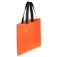 aerial view a orange non woven multi color recycle portrait shopping bag 13.5 x 14, image 1 of 2
