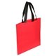 aerial view a red non woven multi color recycle portrait shopping bag 13.5 x 14, image 1 of 2