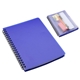 aerial view a blue hardcover notebook with pouch, image 1 of 2