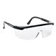 a clear/black large single - lens safety glasses