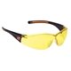 a amber/black lightweight wrap - around safety glasses / sun glasses with nose piece
