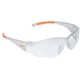 a clear lightweight wrap - around safety glasses with nose piece