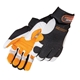 a gold/cream/black premium grain goatskin mechanic gloves with leather palm