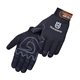 a black/black simulated leather reinforced palm mechanic gloves