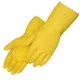 a yellow yellow latex unsupported flock lined glove