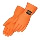 a orange orange neoprene / latex unsupported flock lined glove