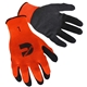 a orange/black hi - viz orange textured latex palm coated gloves