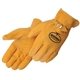a tan golden grain cowhide double palm driver glove with kevlar thread