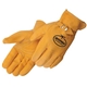 a tan golden grain cowhide double palm driver glove with kevlar thread