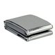 a reflective silver metallic / polyester emergency blanket