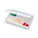 a white tablet tote pill box