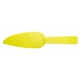 a yellow plastic serrated cake dessert server
