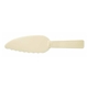 a cream plastic serrated cake dessert server